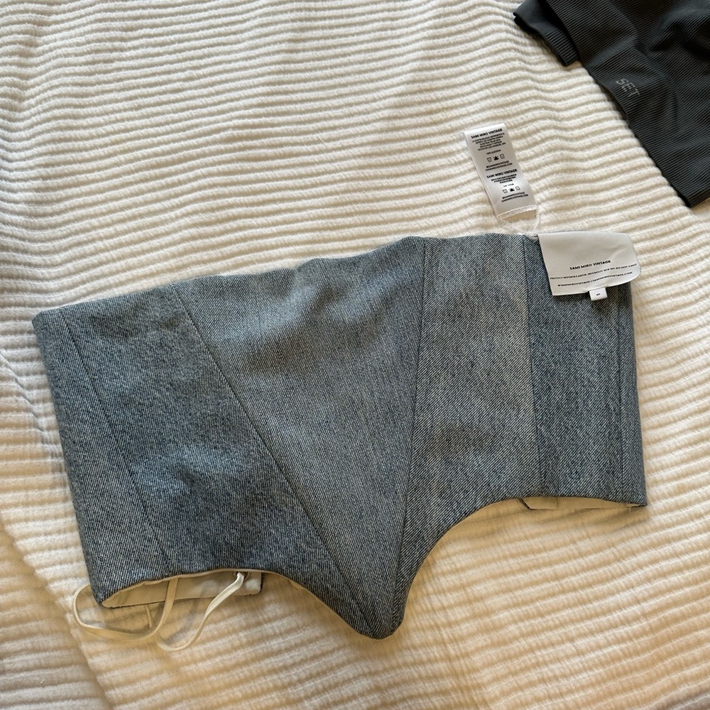 Sami Miro Vintage XS corset denim top